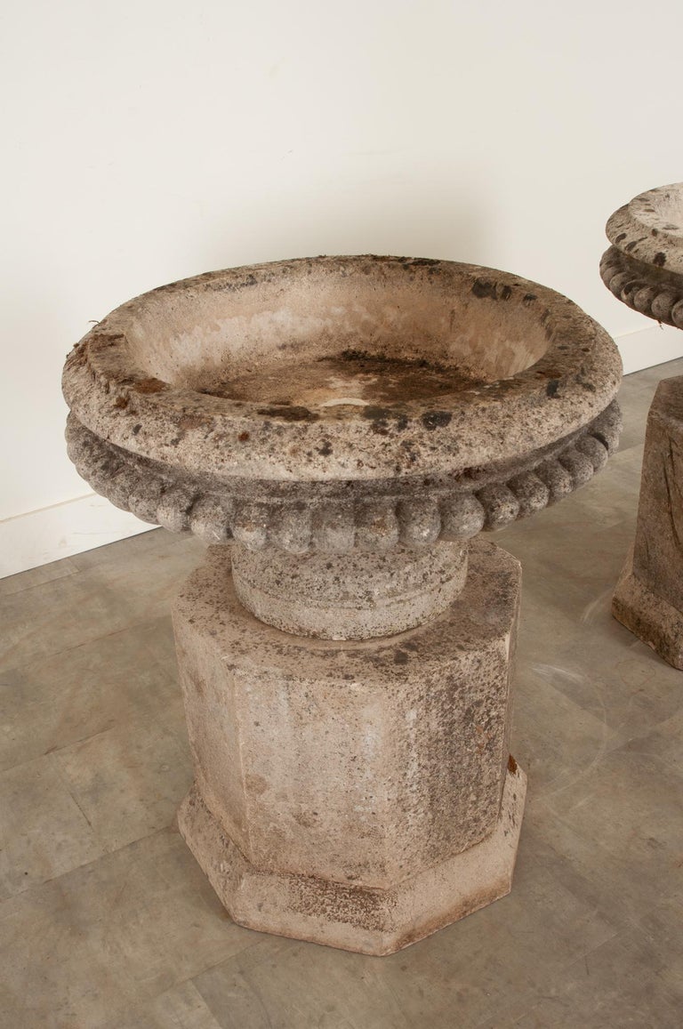 Pair of French 18th Century Stone Planters For Sale at 1stDibs