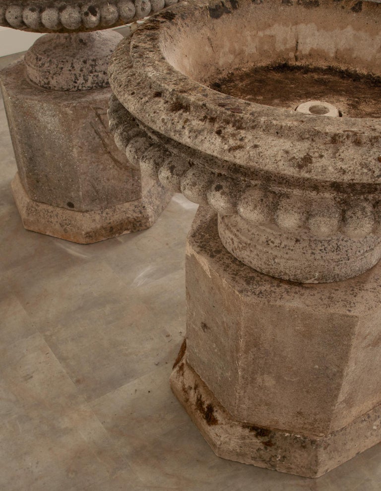 Pair of French 18th Century Stone Planters For Sale at 1stDibs