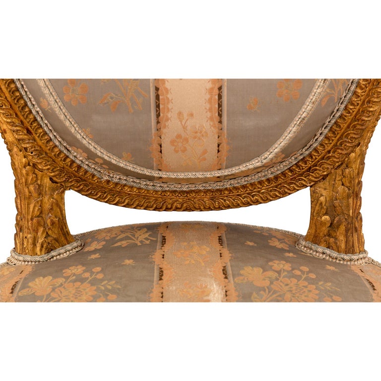 Pair of French 18th Louis XVI Period Giltwood Side Chairs For Sale at ...