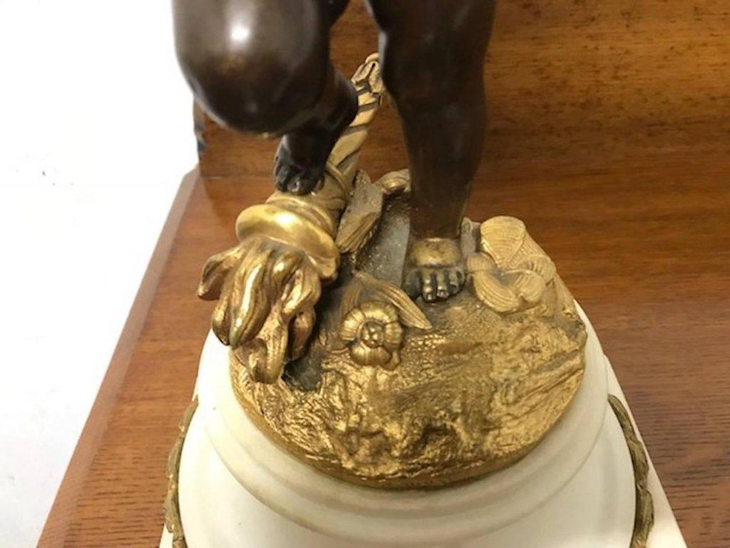 Paire de chandeliers en bronze coulé Putti 'Cherub' du 19ème siècle en vente 1