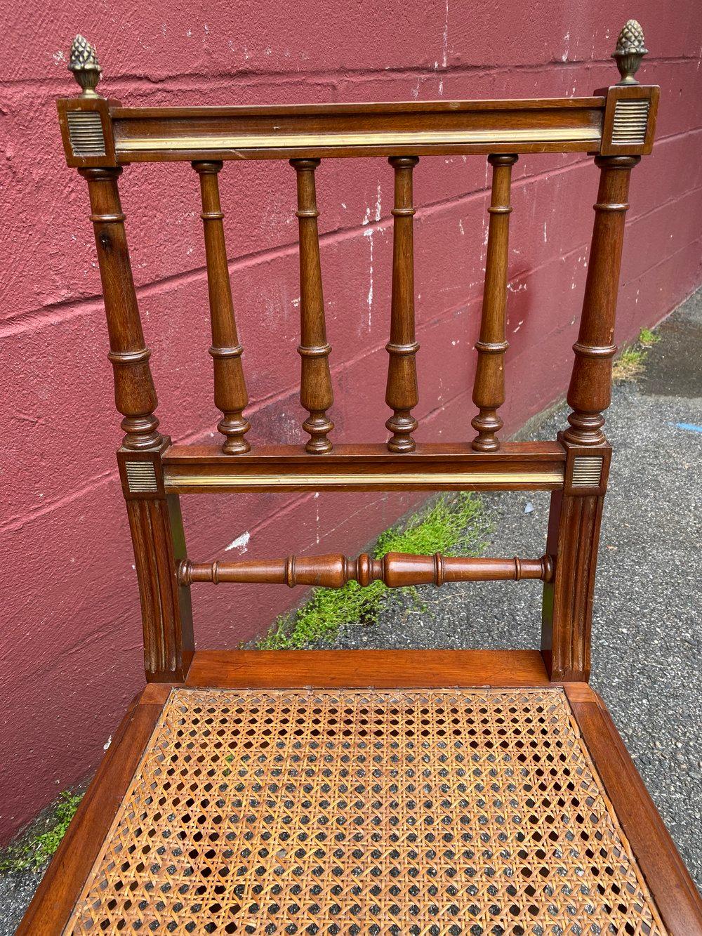Pair of French 1900s Side Chairs with Caned Seats For Sale 5