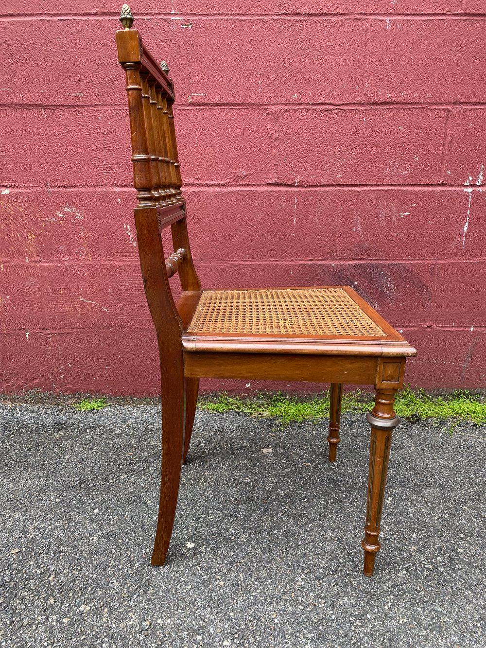 Pair of French 1900s Side Chairs with Caned Seats For Sale 1