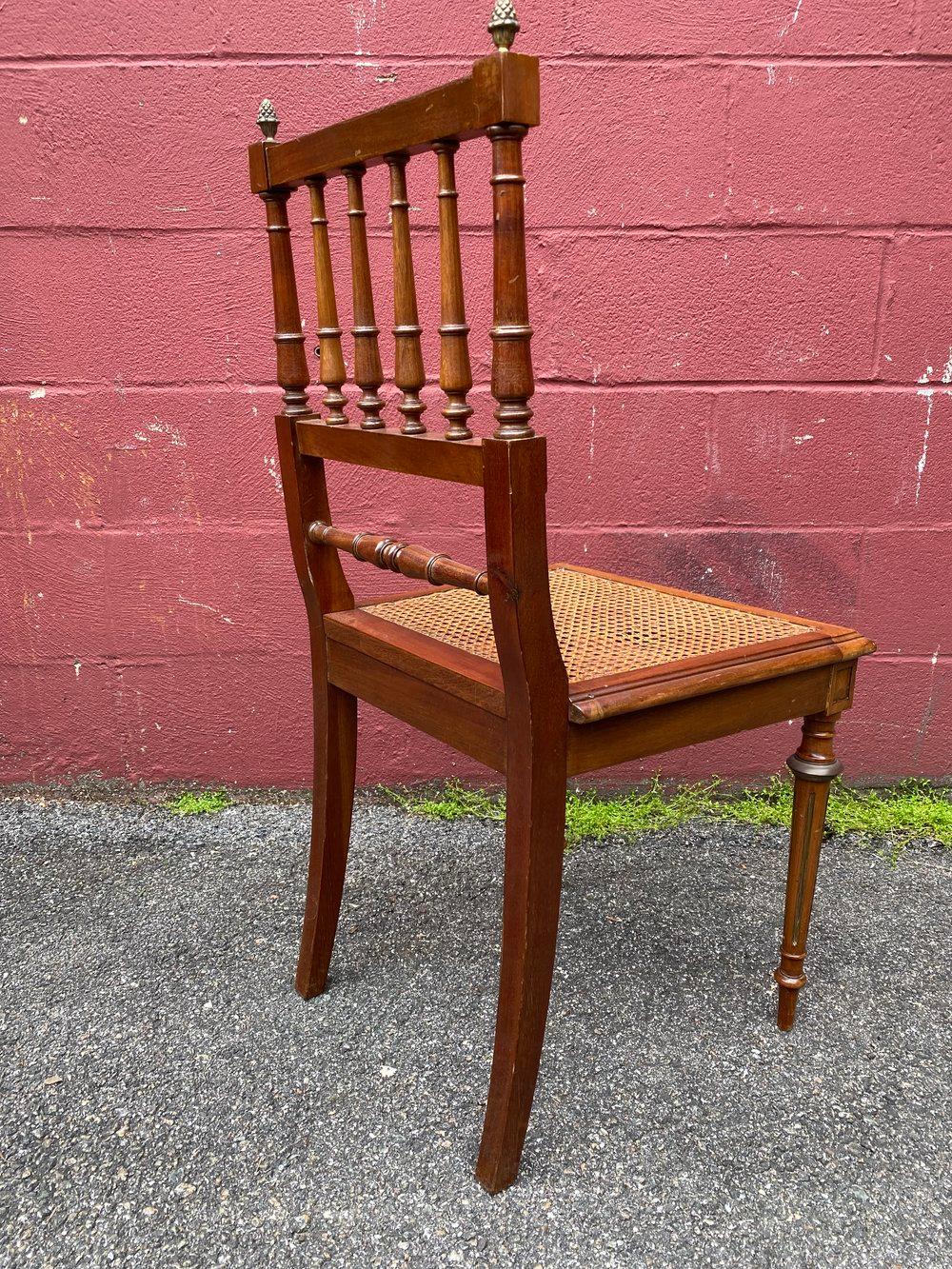 Pair of French 1900s Side Chairs with Caned Seats For Sale 2