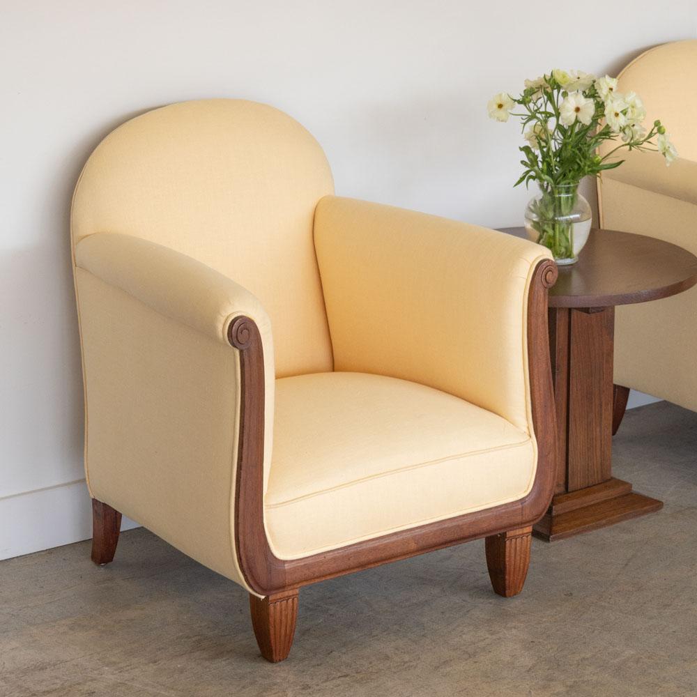 Français Paire de fauteuils club Art déco français des années 1920 en vente