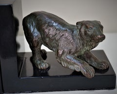 Pair of French, 1920s Bronze Bear Bookend