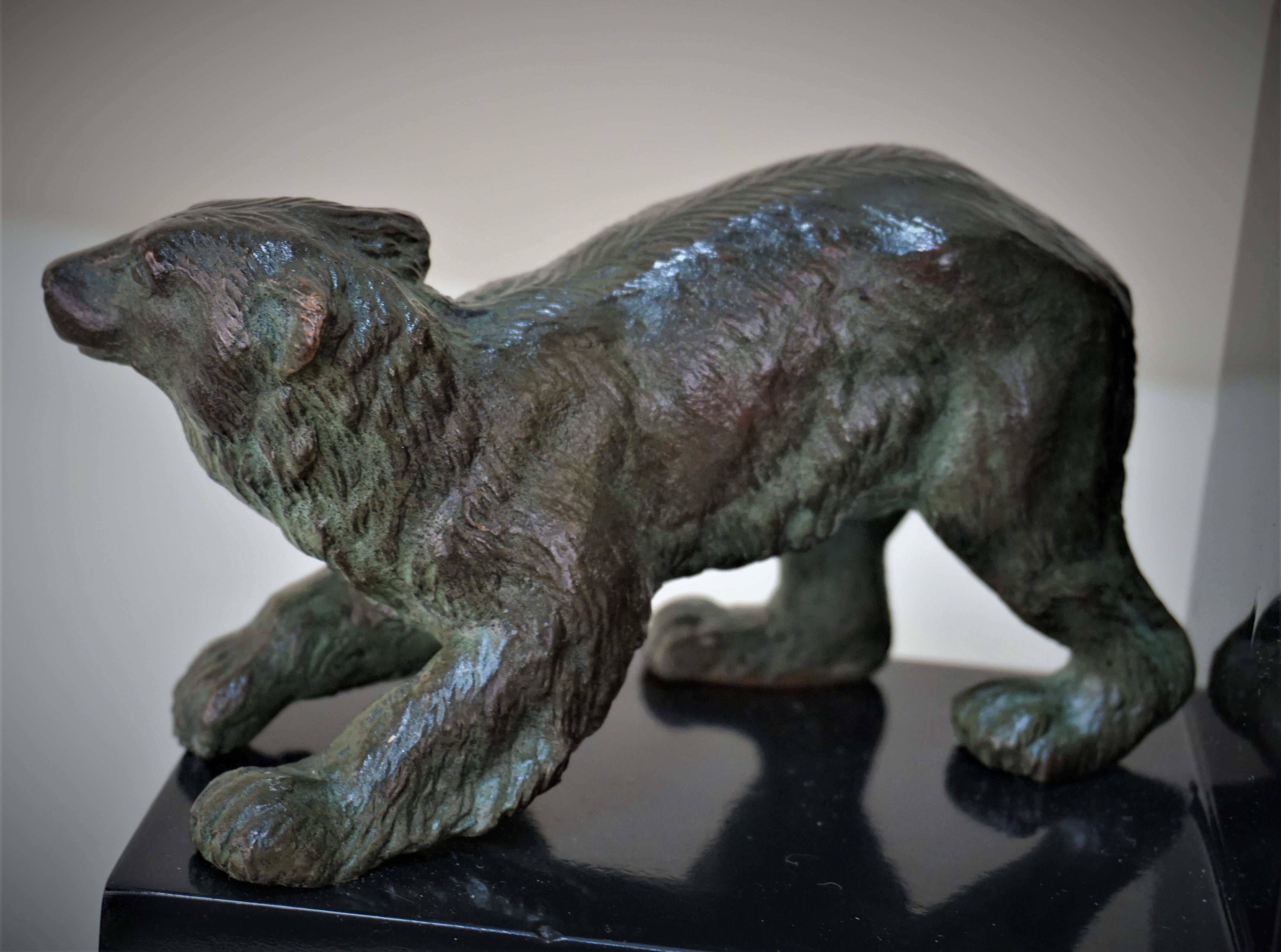 Pair of French, 1920s Bronze Bear Bookend For Sale 2