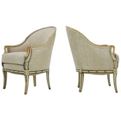 Pair of French 1930s Swans Head Armchairs