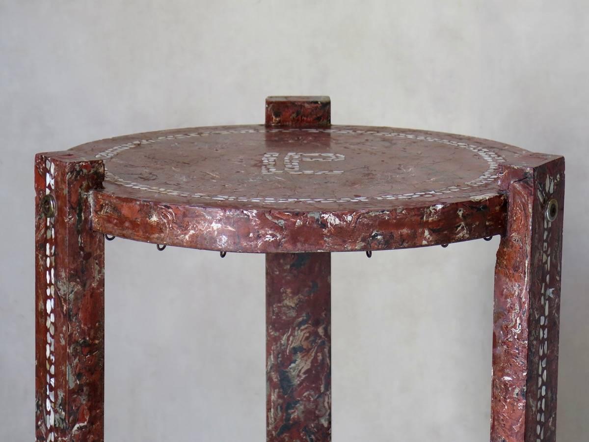 Art Deco Pair of French 1930s Terrazzo Side Tables For Sale