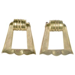 Pair of French 1940s Brass Door Pulls