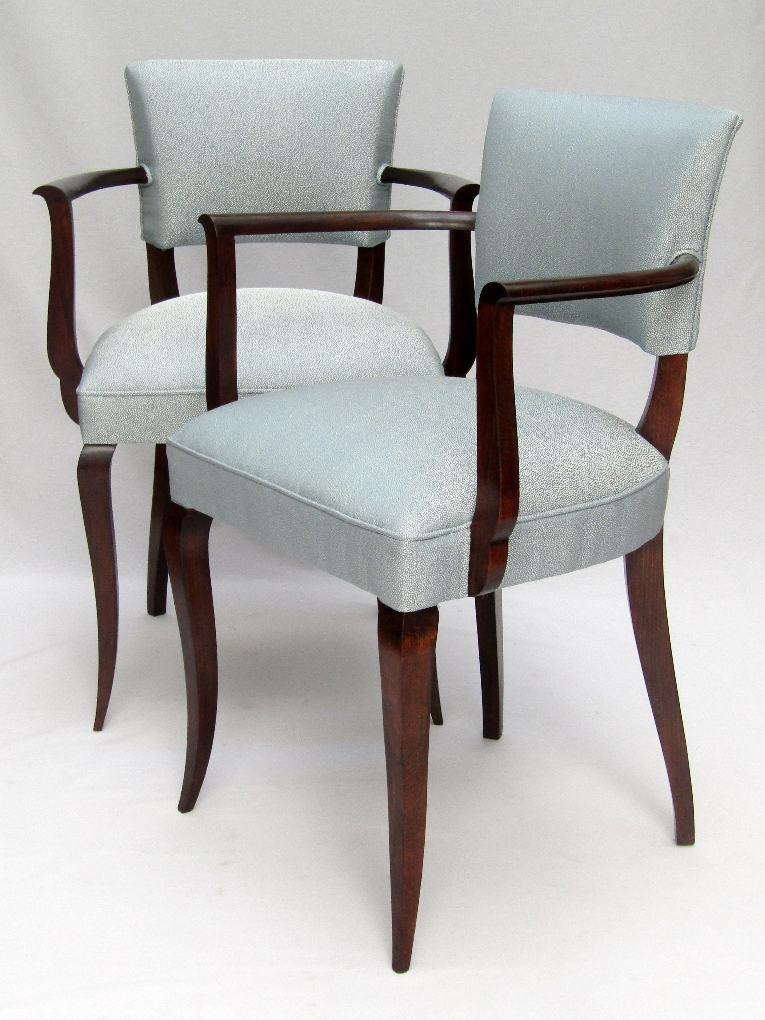 Mid-Century Modern Pair of French 1940s Bridge Chairs For Sale