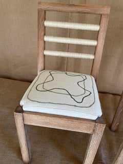 Pair of French 1940's cerused oak side chairs