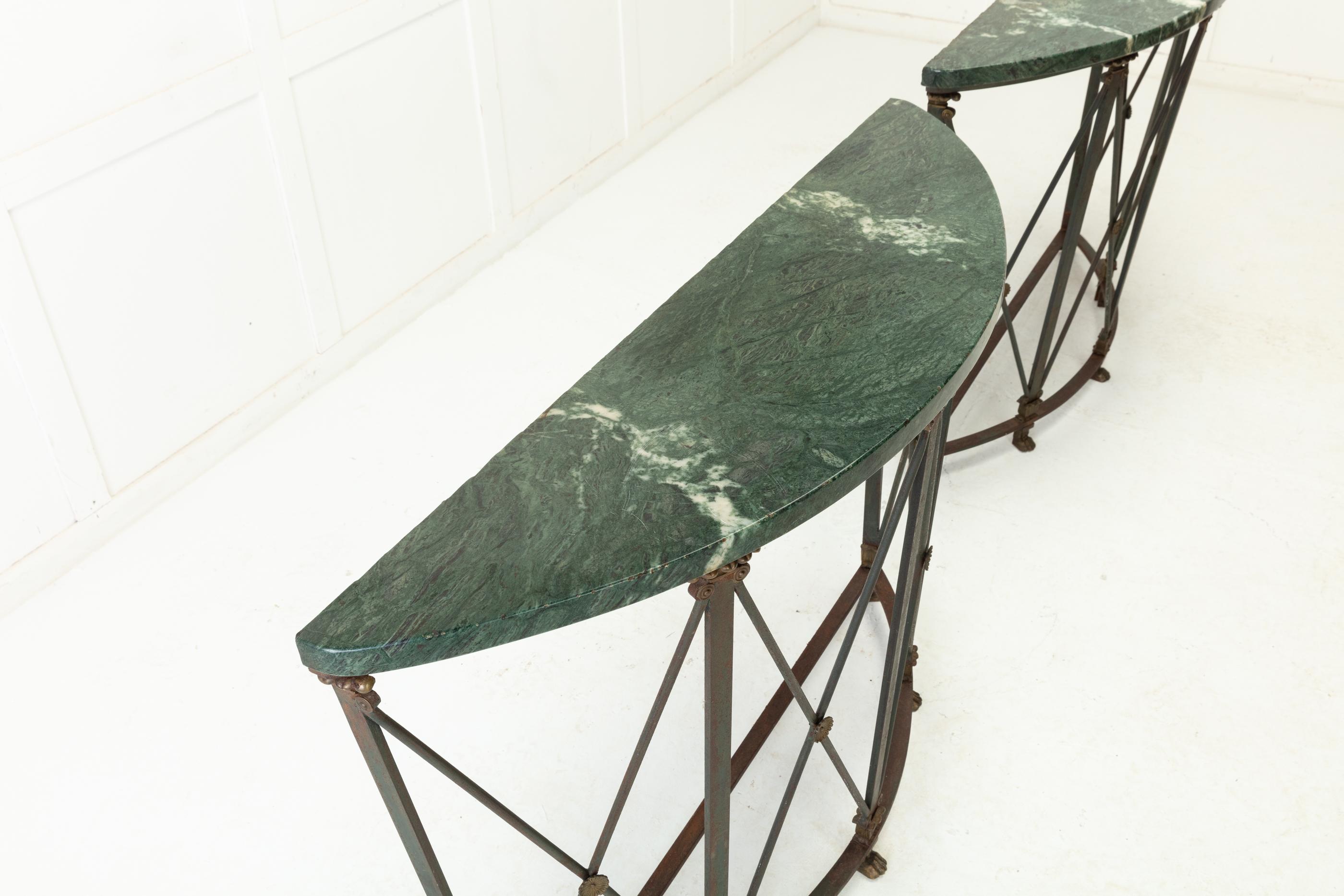 Pair of French 1940s Iron Console Tables In Good Condition In Gloucestershire, GB