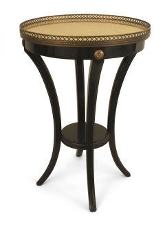 Pair of Maison Jansen French Louis XVI Style Gilt Glass End Tables