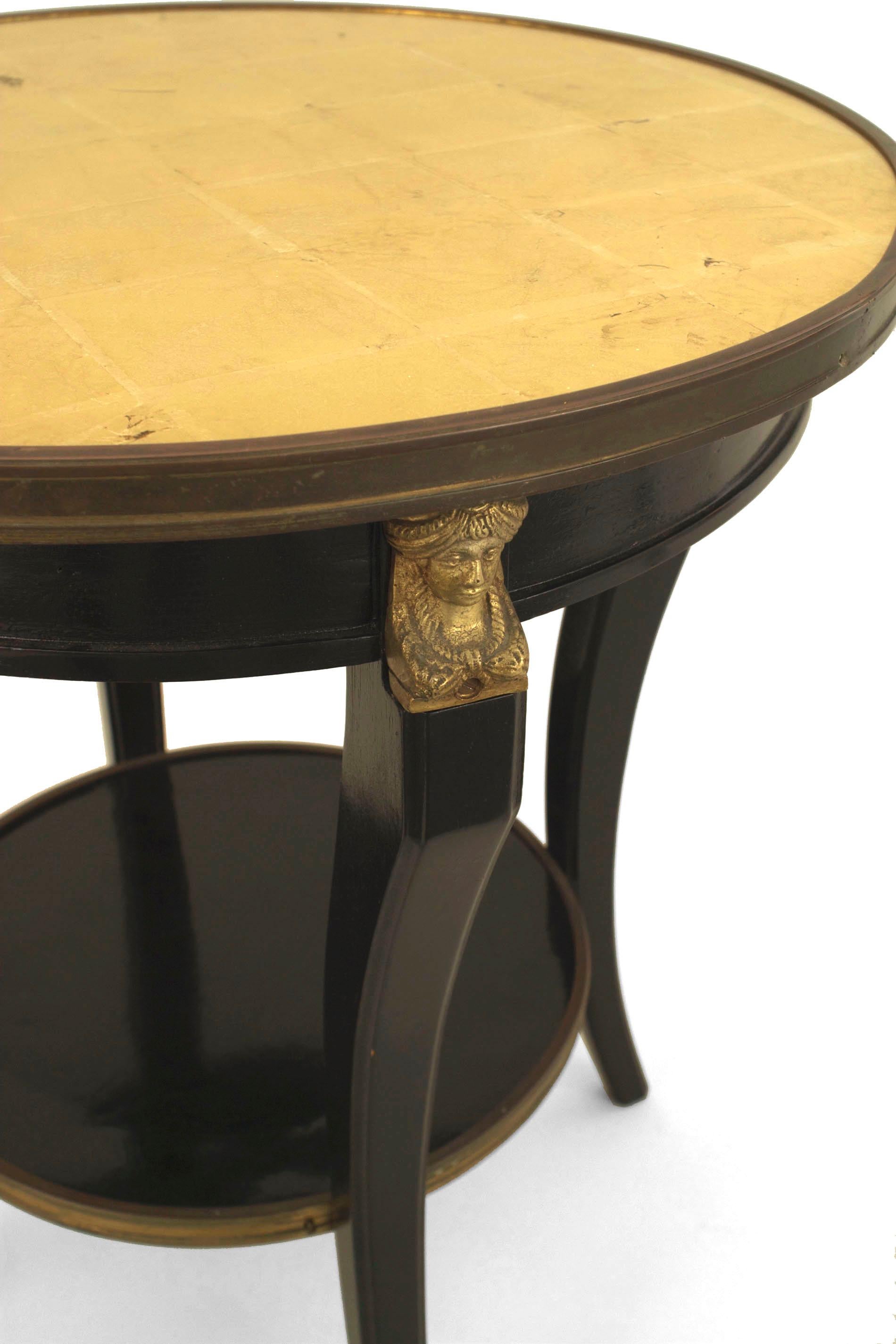 20th Century Pair of French 1940s 'Louis XVI Style' Ebonized End Tables