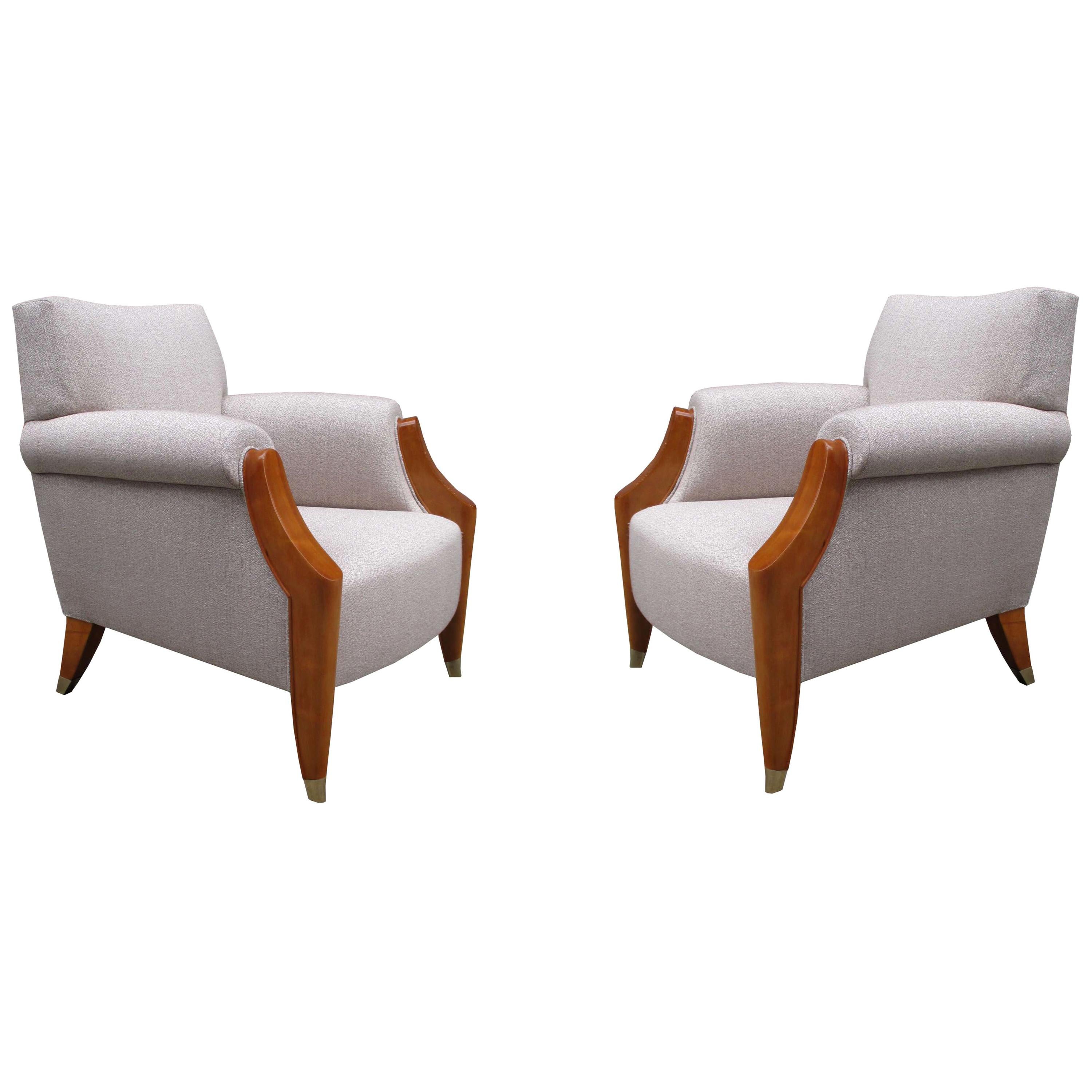 Pair of French 1940s Style Club Chairs