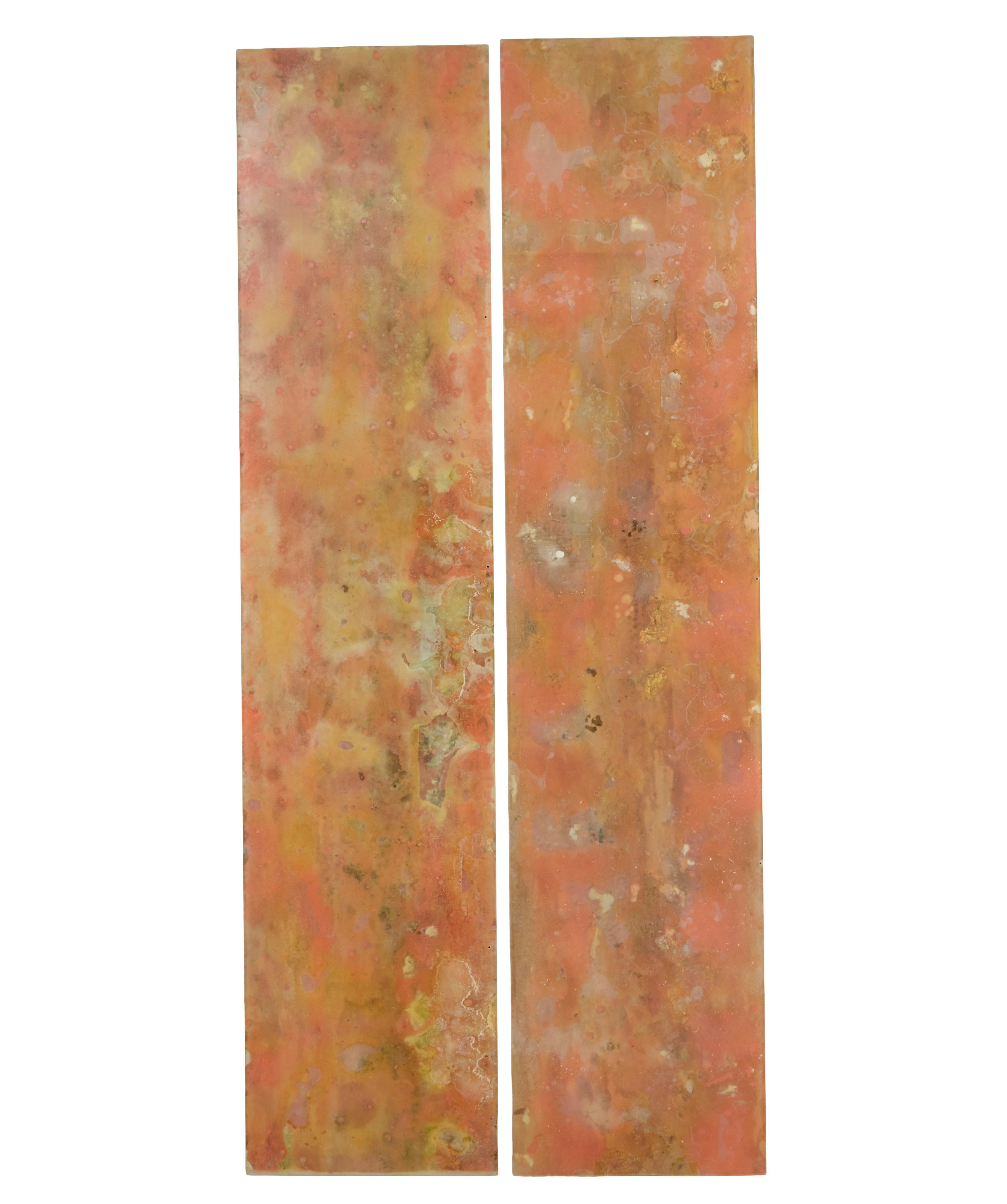 Mid-Century Modern Pair of French 1950’s abstract acrylic panels For Sale