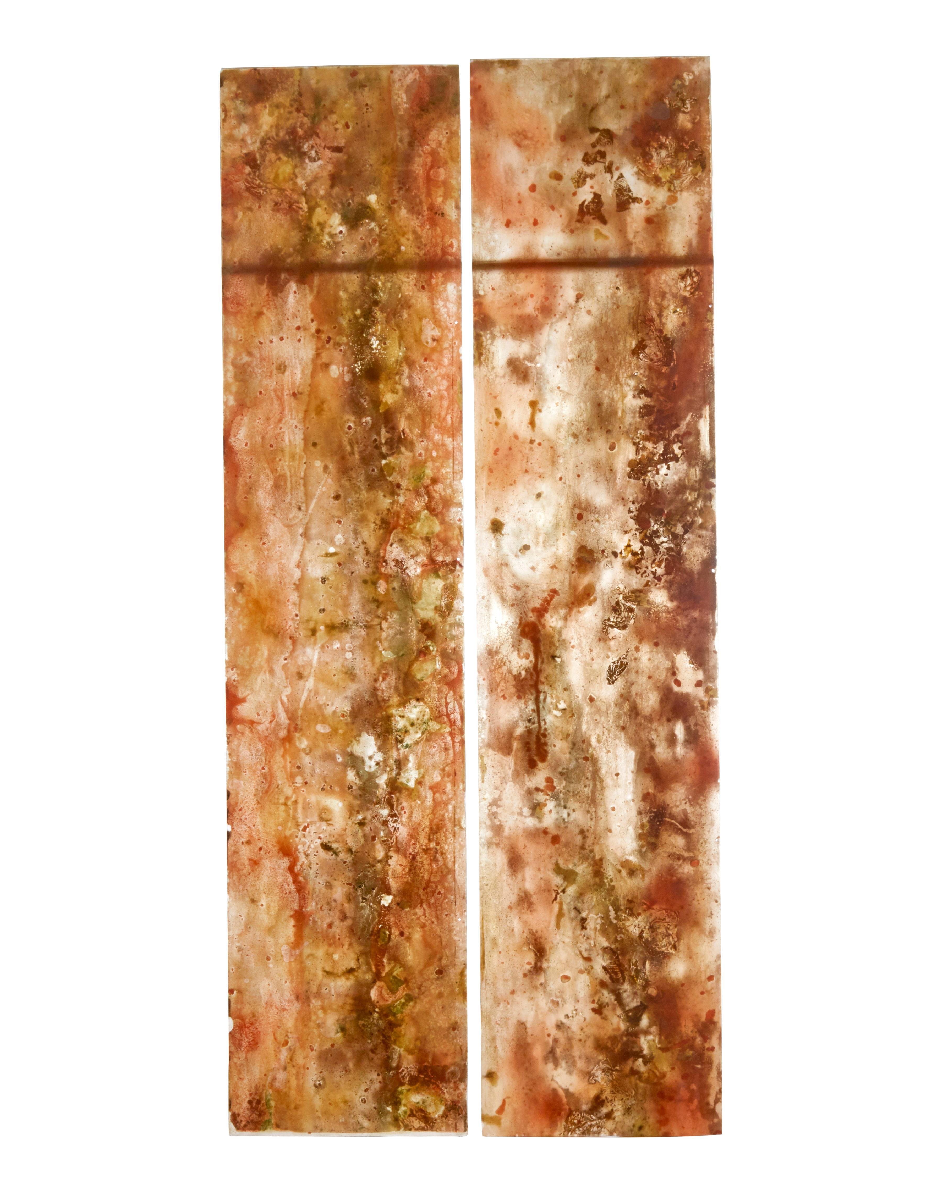Mid-Century Modern Pair of French 1950’s abstract acrylic panels For Sale