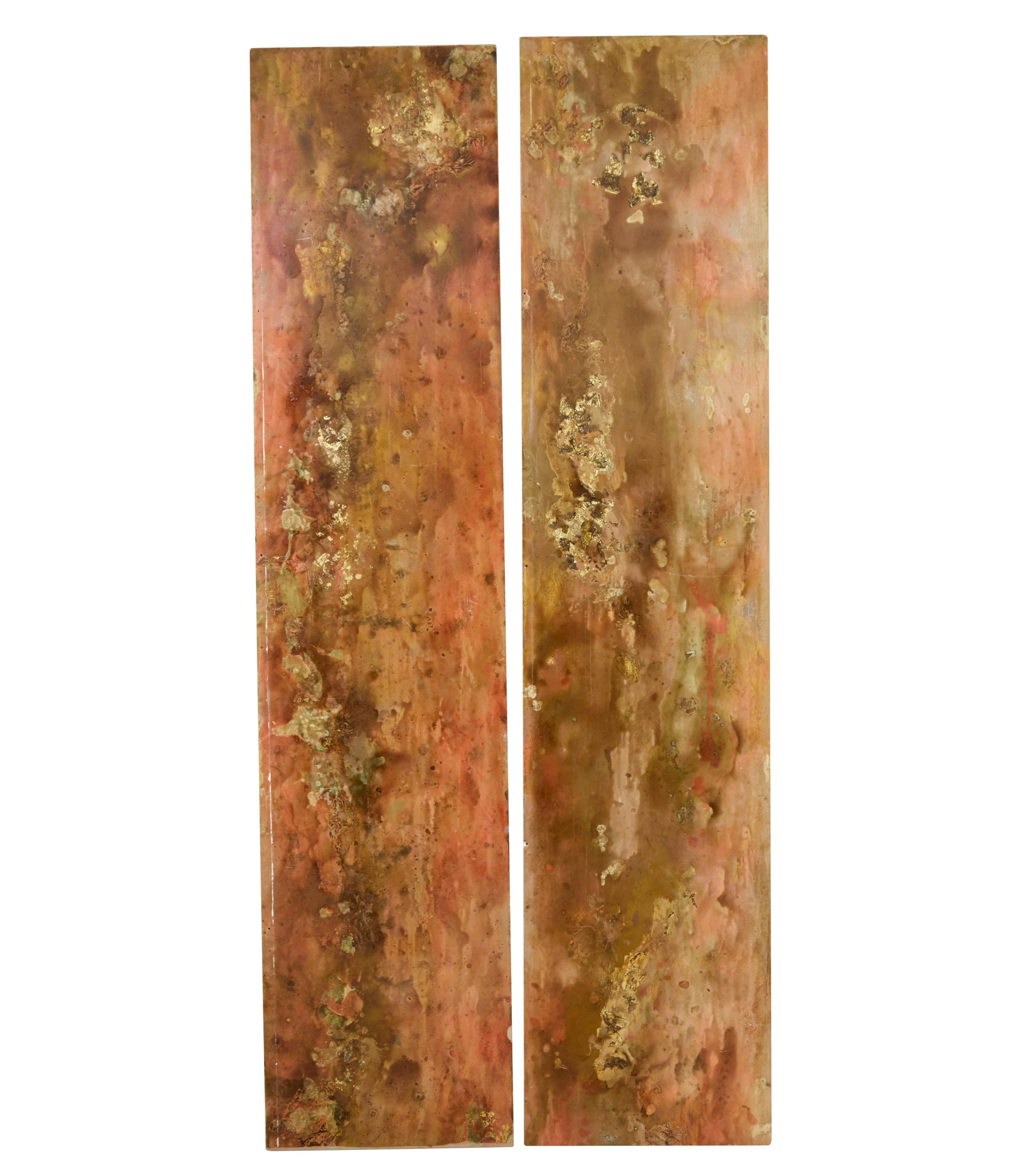 20th Century Pair of French 1950’s abstract acrylic panels For Sale