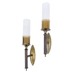 Pair of French 1950s  Brass Sconces
