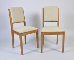 Pair of French 1950s Oak Side Chairs