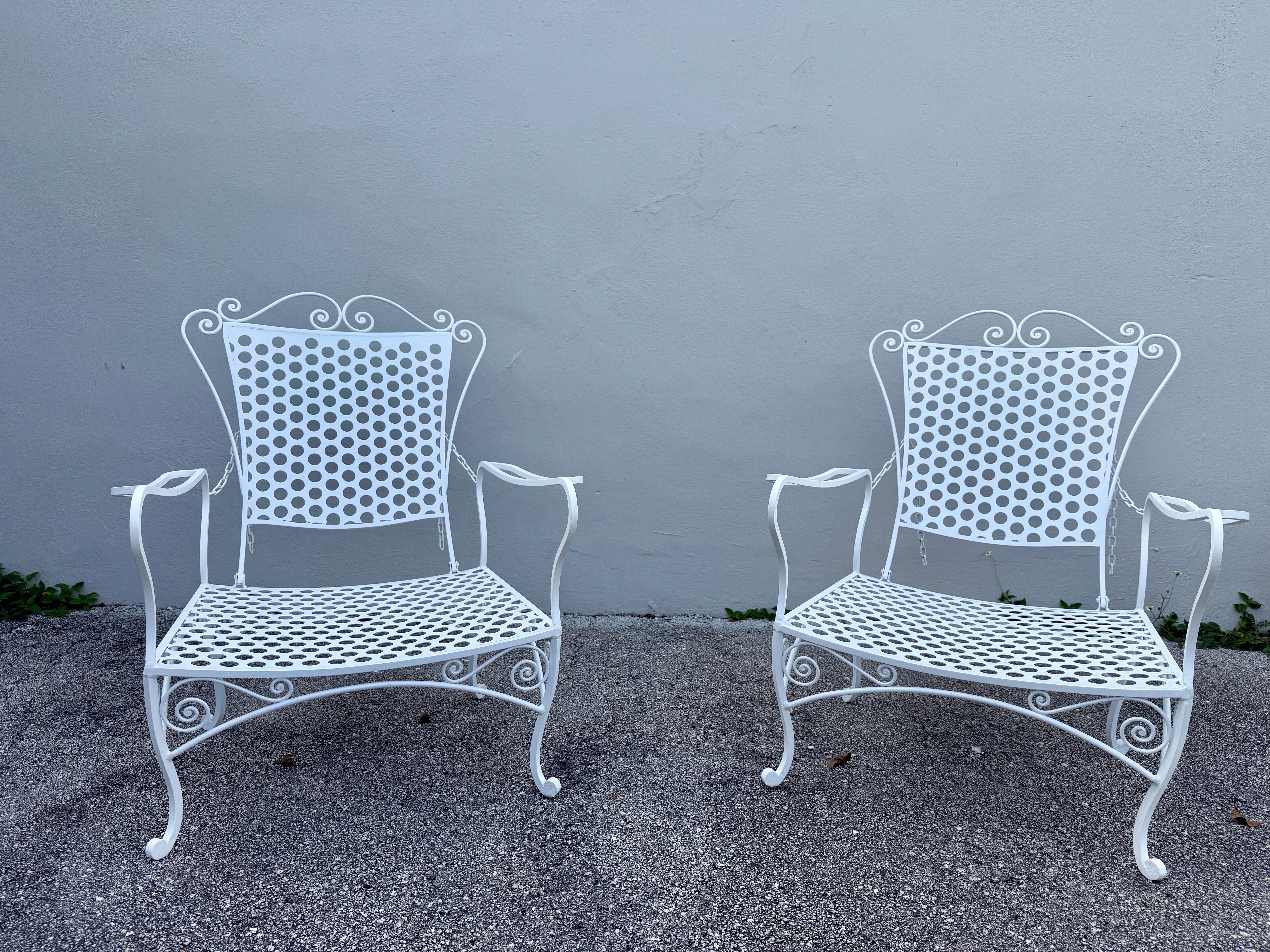 Paar französische Gartenstühle mit Liegefunktion aus den 1950er Jahren im Angebot 8