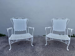 Pair of French 1950's Reclining Lounge Garden Chairs