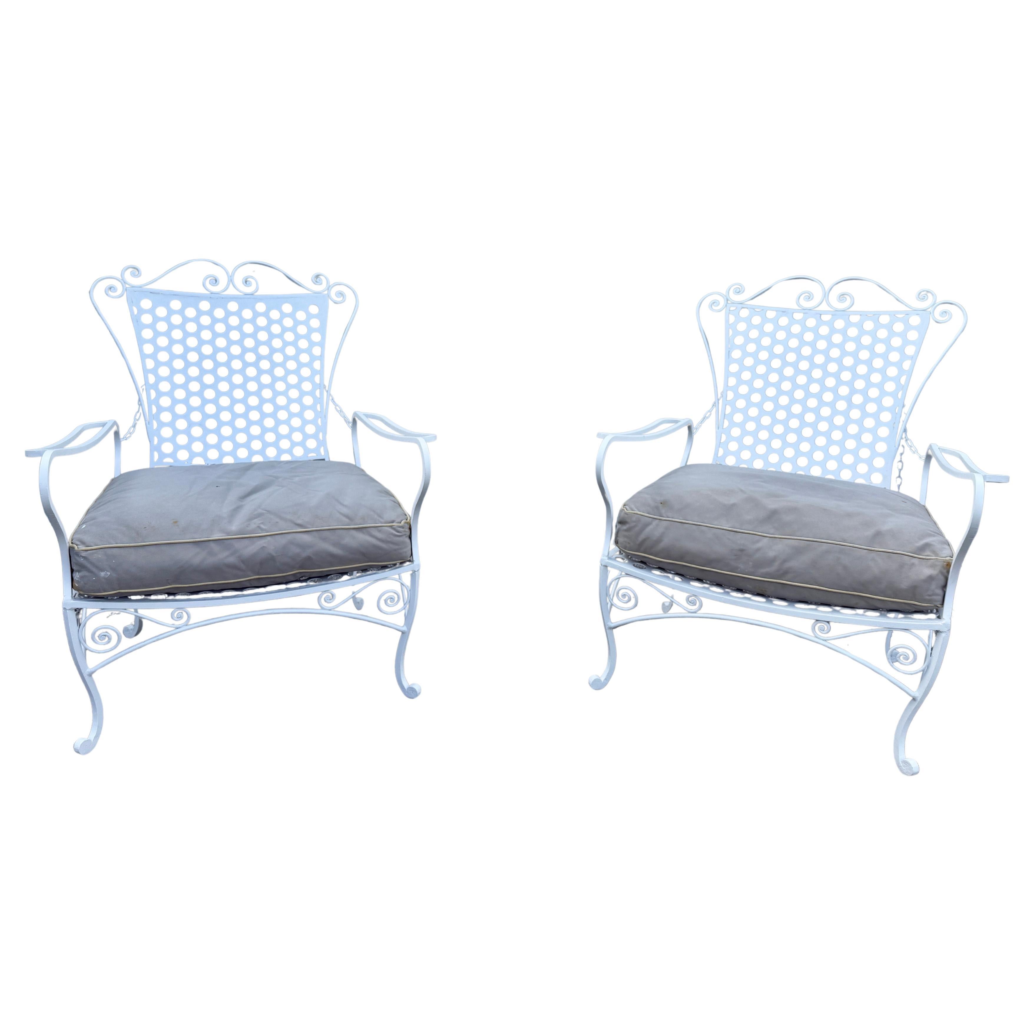 Pair of French 1950
s Reclining Lounge Garden Chairs