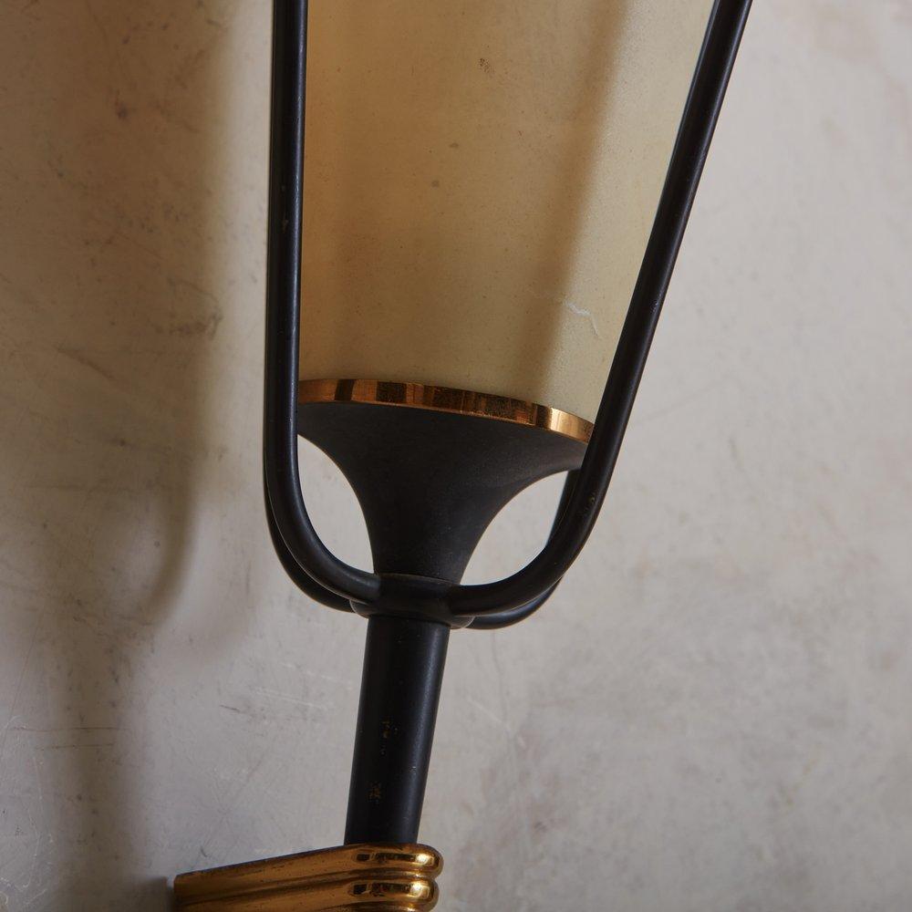 Mid-20th Century Pair of French 1950s Torchiere Lantern Sconces by Maison Arlus