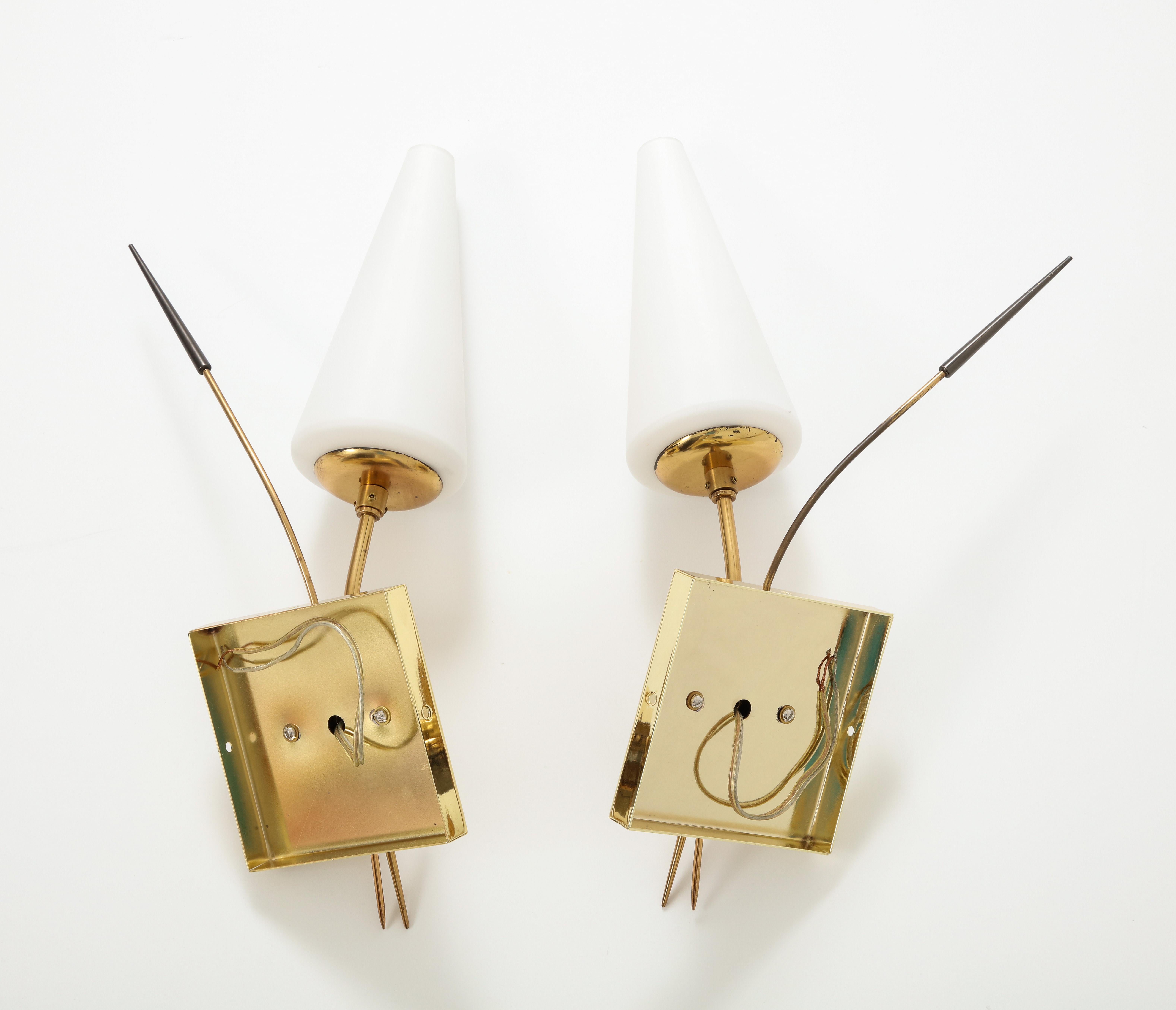 Pair of French 1950's Wall Sconces by Lunel For Sale 4