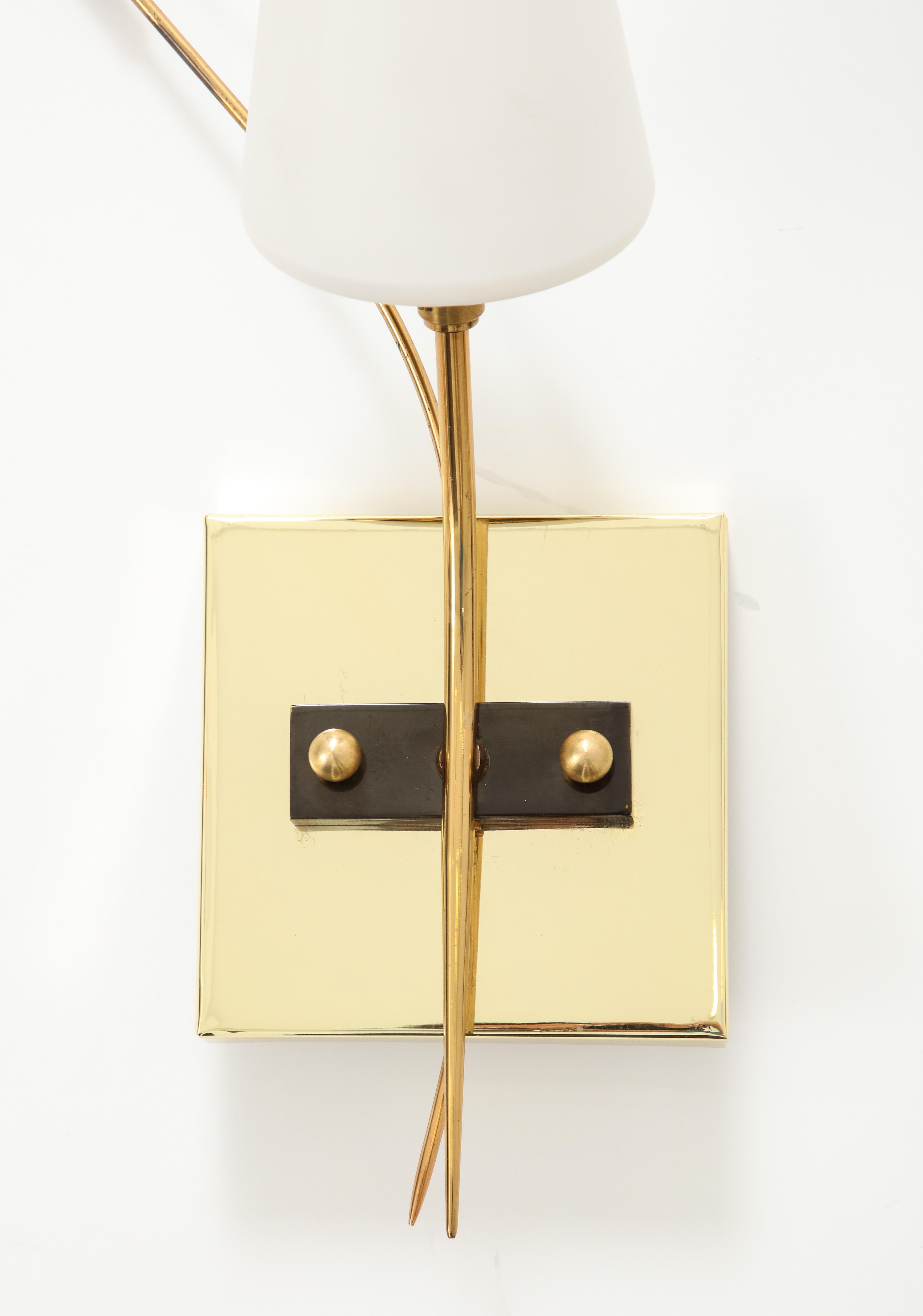 Pair of French 1950's Wall Sconces by Lunel For Sale 3