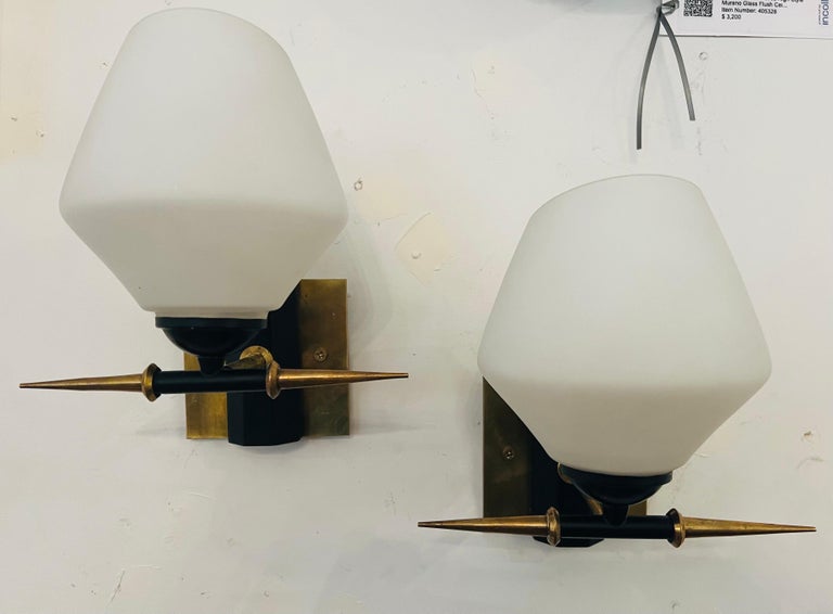 Brass Pair of French 1960s Arlus Wall Lamps For Sale