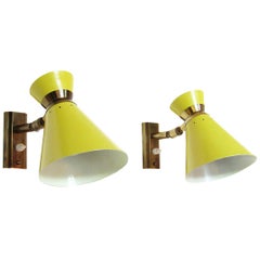 Pair of French 1960s Articulated Wall Lights by Rene Mathieu