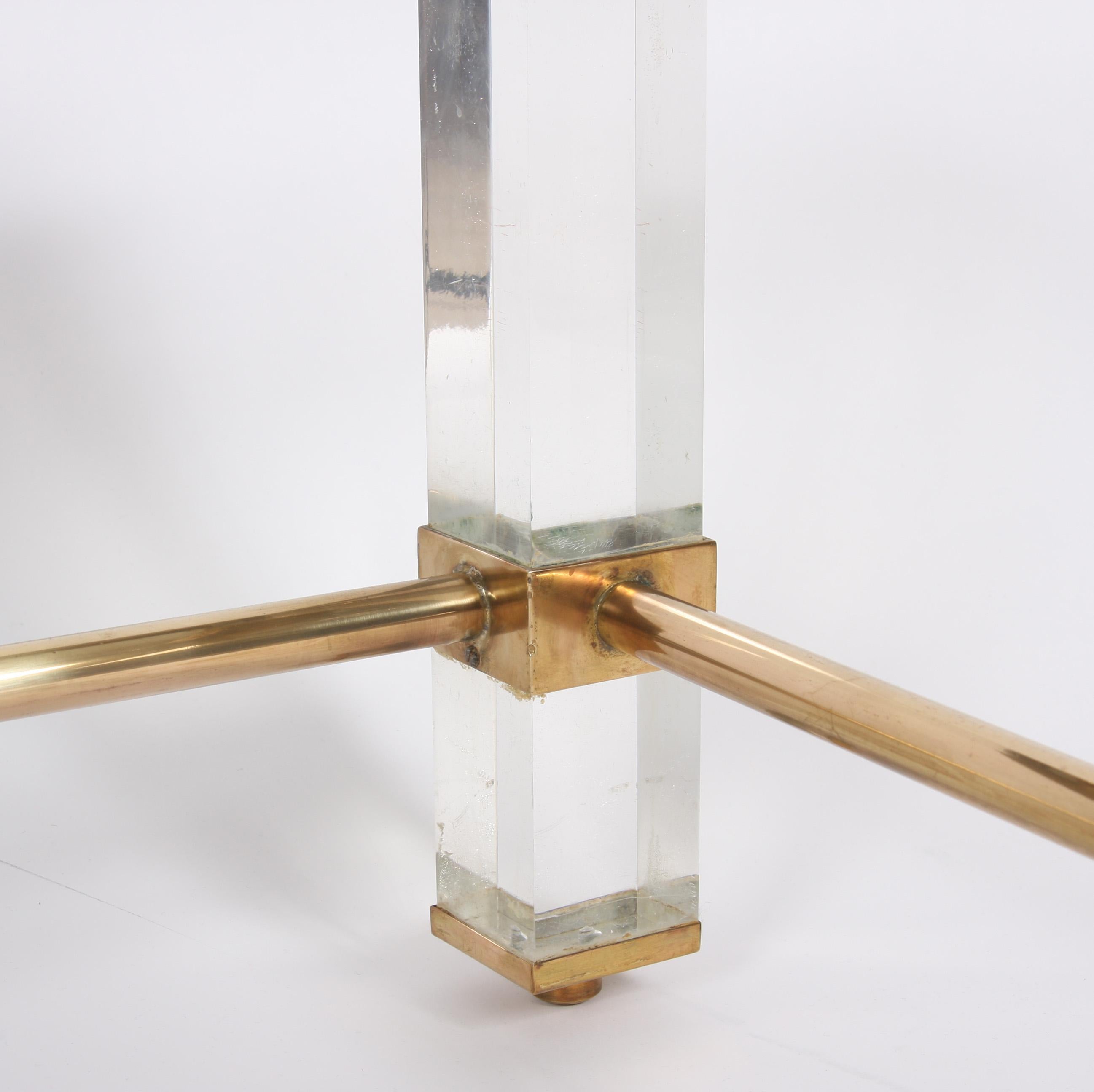Pair of French 1960s Brass and Lucite Tables 1