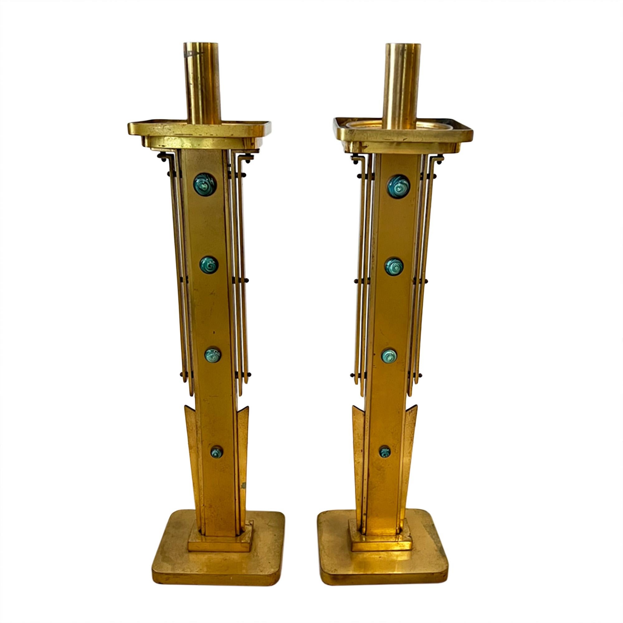 Mid-20th Century Pair of French 1960s Candlesticks