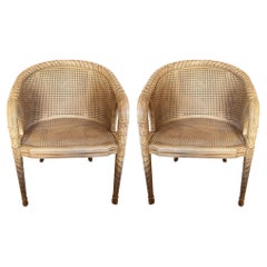 Pair of French 1960s Cane Chairs