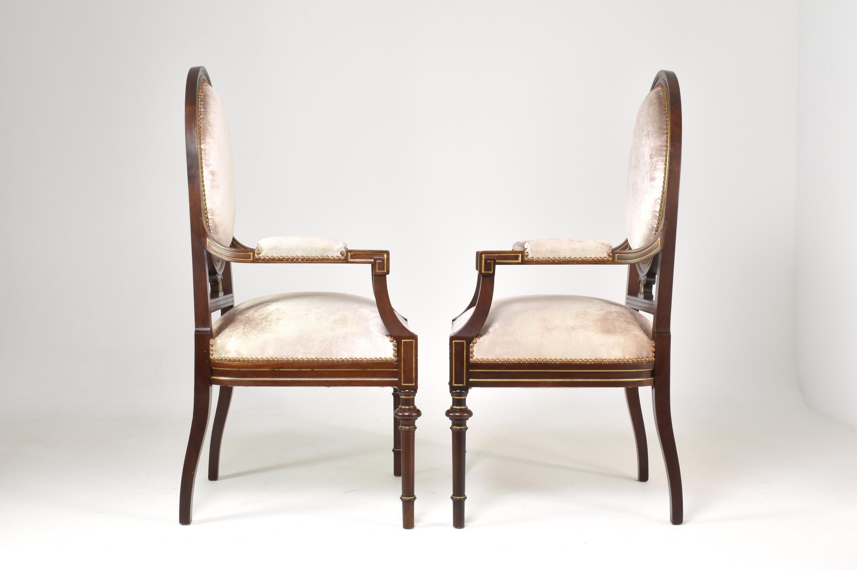 Pair of French 1960s Louis XVI Armchairs For Sale 5