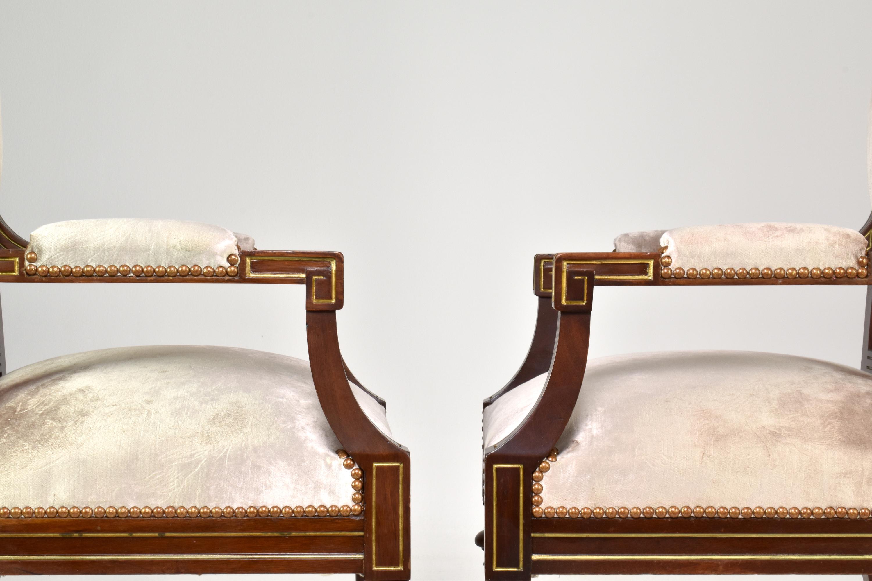 Pair of French 1960s Louis XVI Armchairs For Sale 6