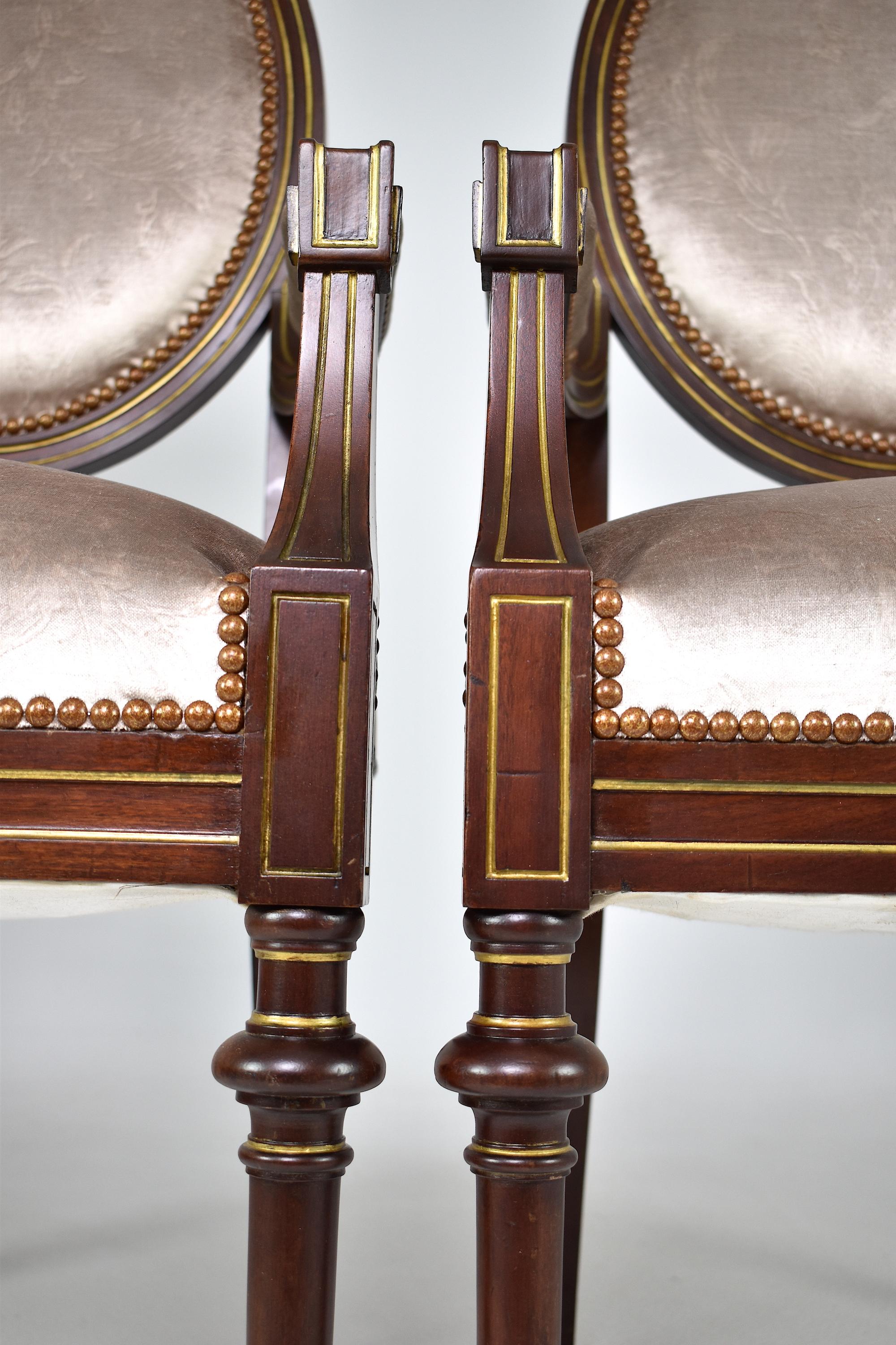 Pair of French 1960s Louis XVI Armchairs For Sale 2