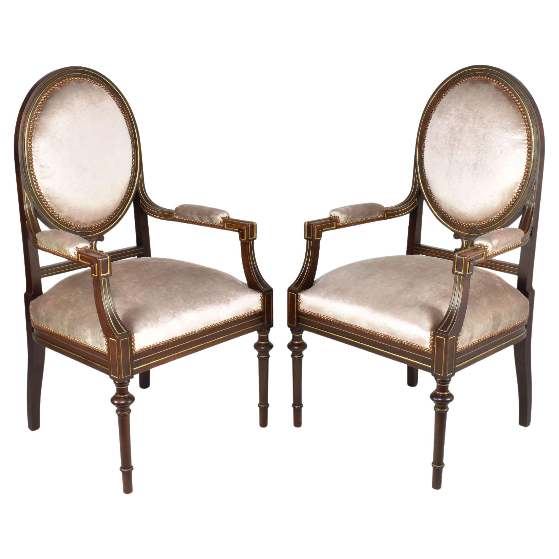 Pair of French 1960s Louis XVI Armchairs
