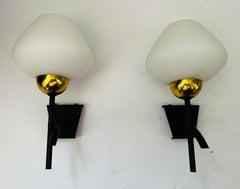 Pair of French 1960s Midcentury Lunel Wall Lamps Sconces