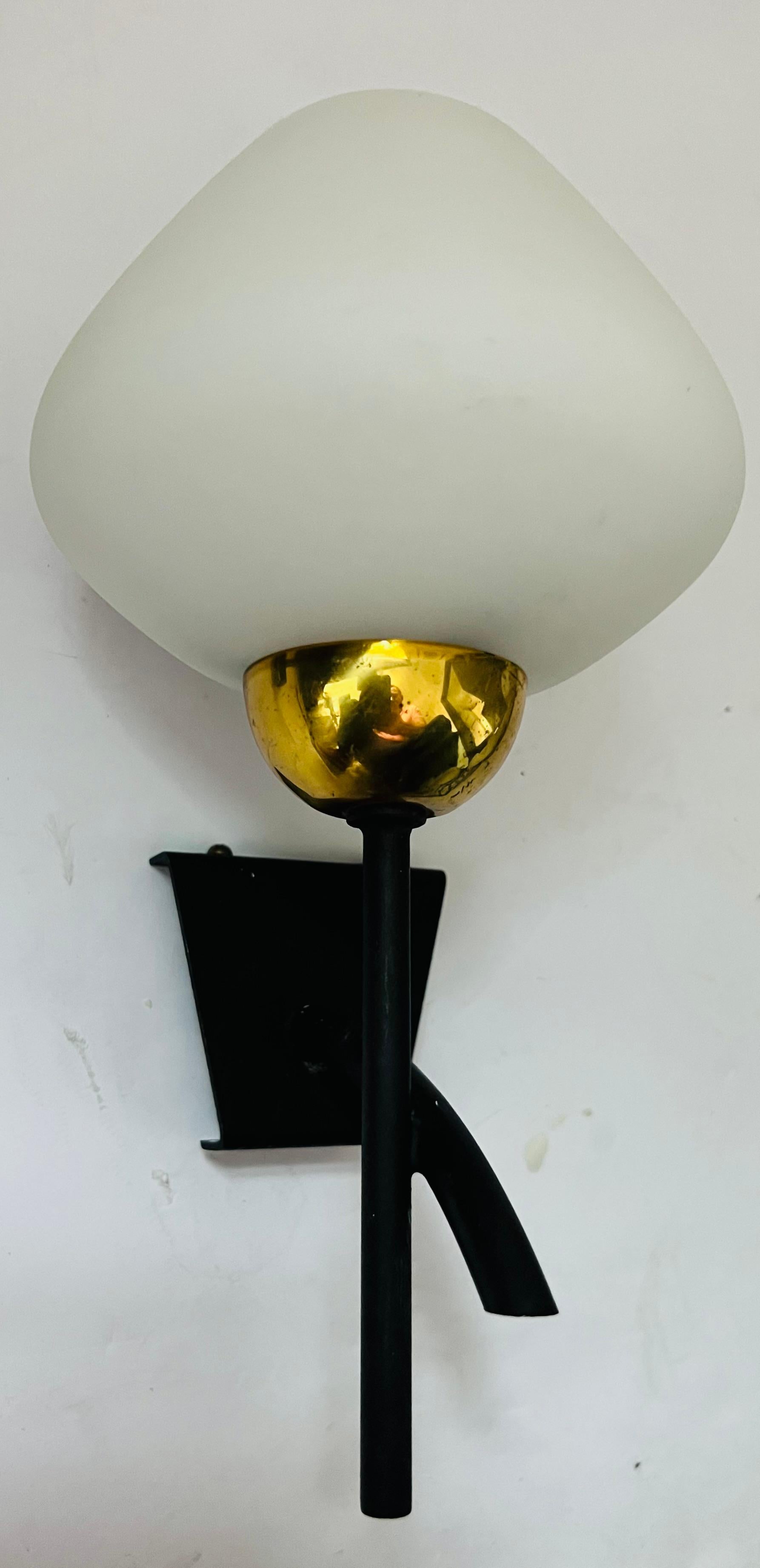 Pair of French 1960s Midcentury Lunel Wall Lamps Sconces For Sale 2