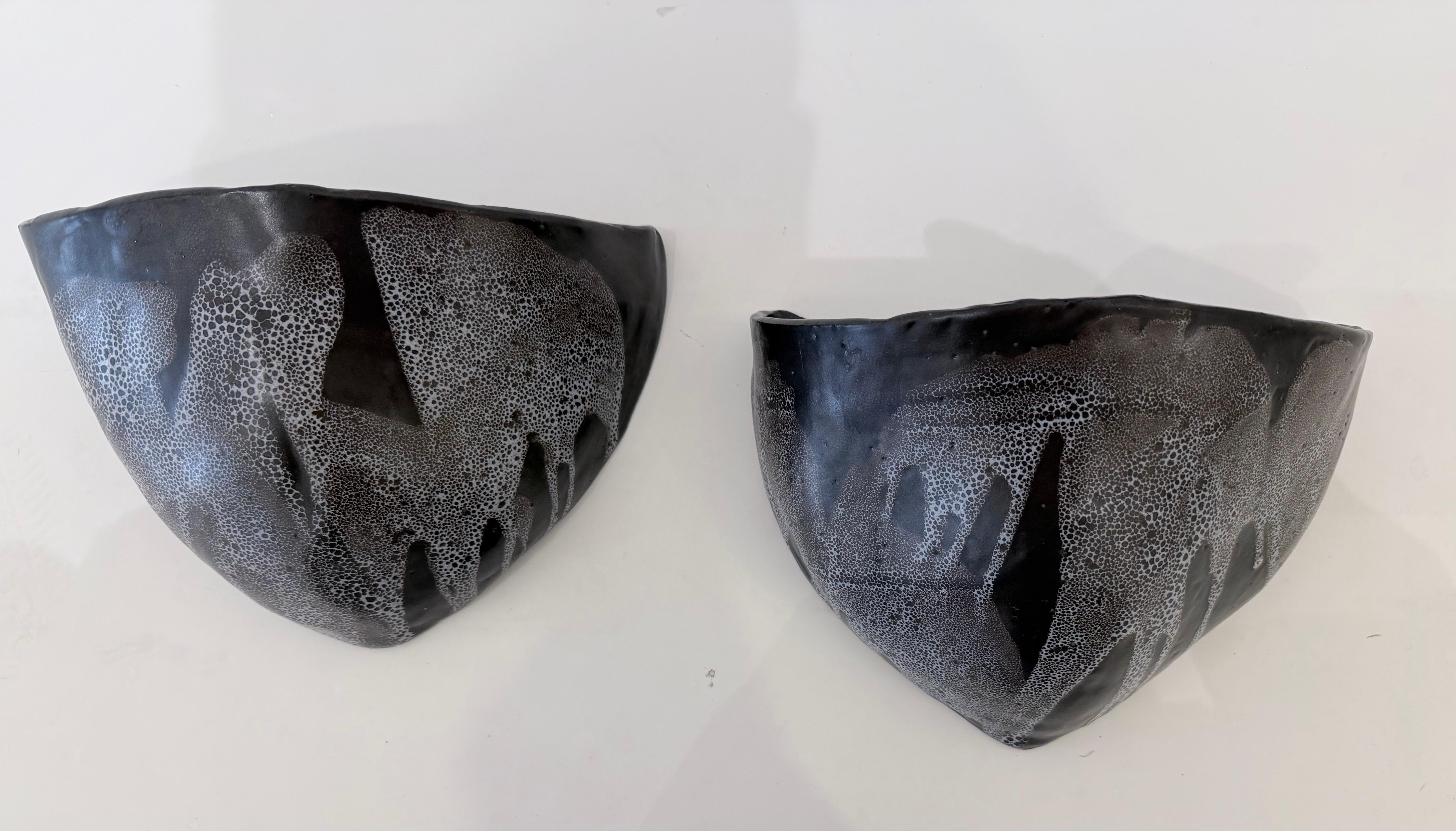 Coppia di lampade da parete in ceramica Vallauris AM 1960 Mod Century in vendita 5