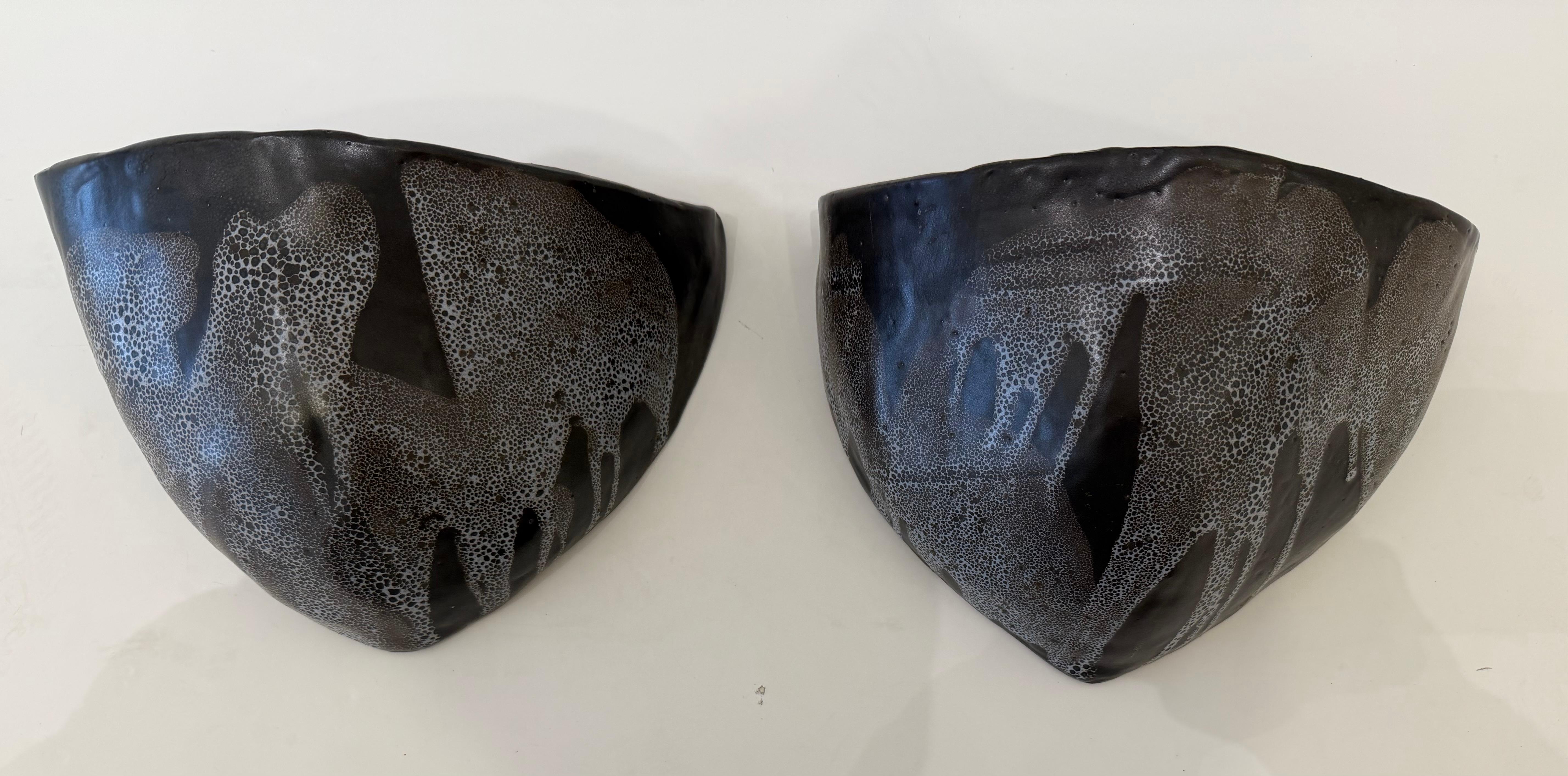 Coppia di lampade da parete in ceramica Vallauris AM 1960 Mod Century in vendita 6