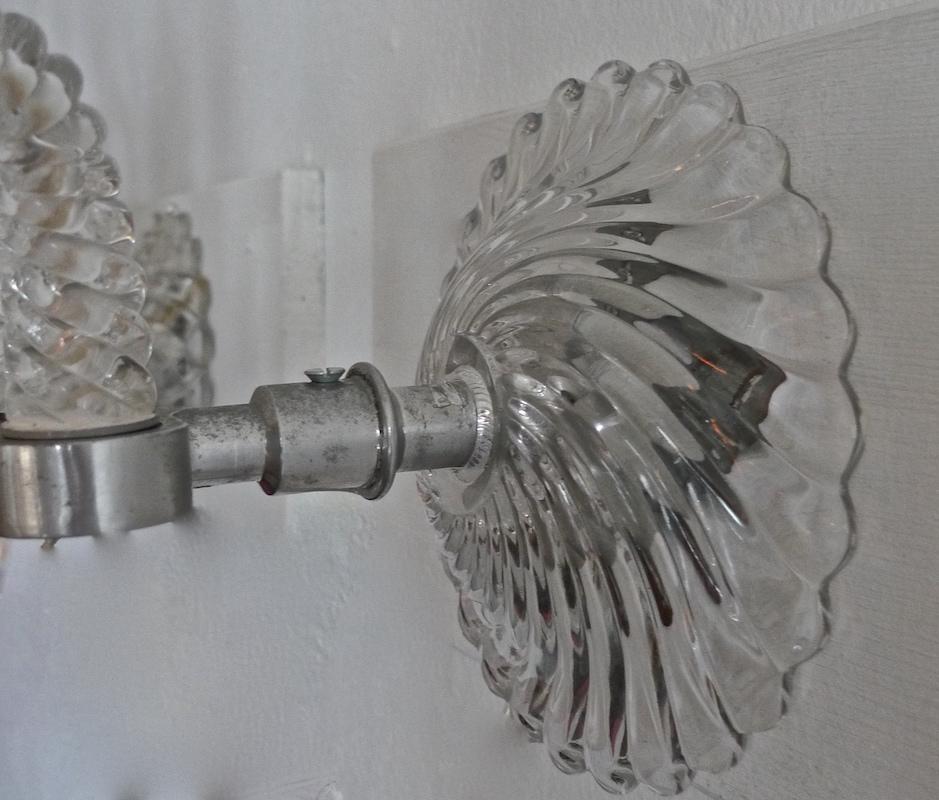 Pair of French 1970s Bambous Baccarat Crystal Electrified Wall Sconces 6