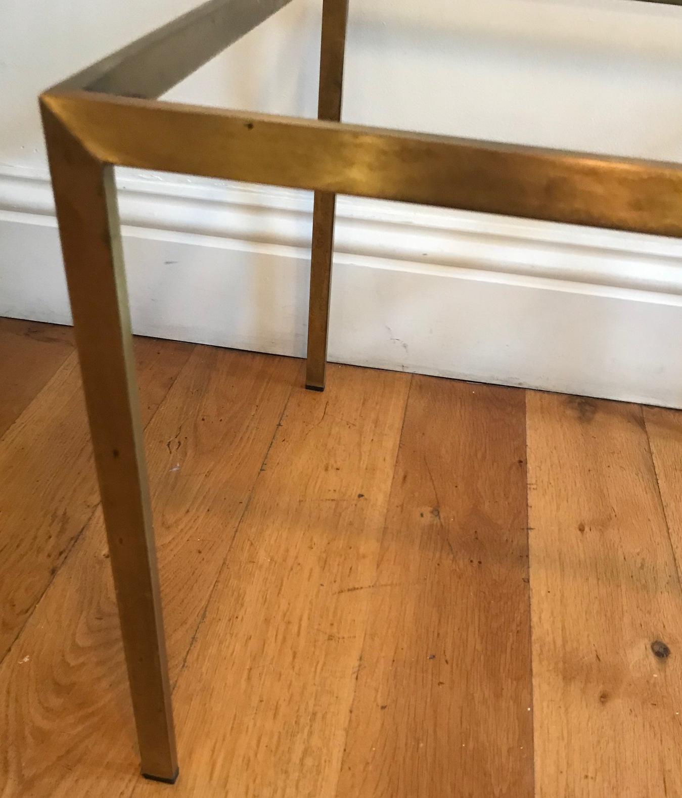 Pair of French 1970s Gilt Metal Tables For Sale 12