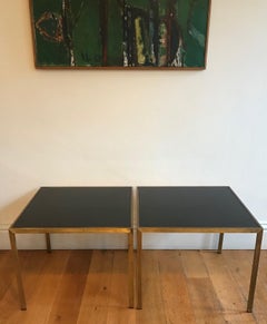 Pair of French 1970s Gilt Metal Tables