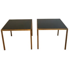 Pair of French 1970s Gilt Metal Tables