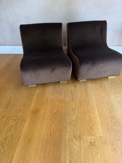Pair of French 1970’s low slipper chairs