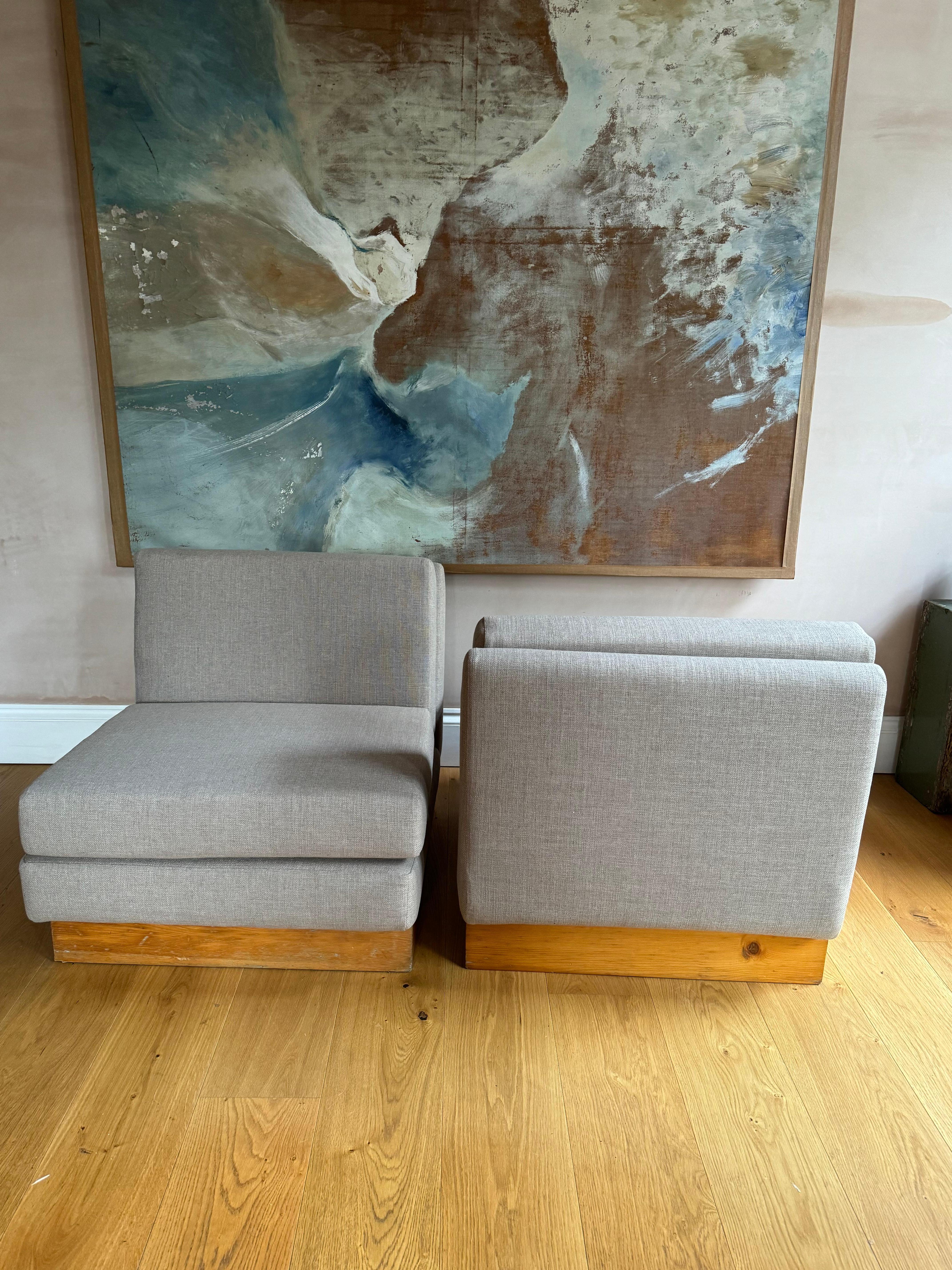Pair of French 1970’s low slipper chairs in the style of Jacques Charpentier 2