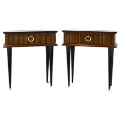 Retro Pair of French 1970s Night Stands in Macassar Ebony